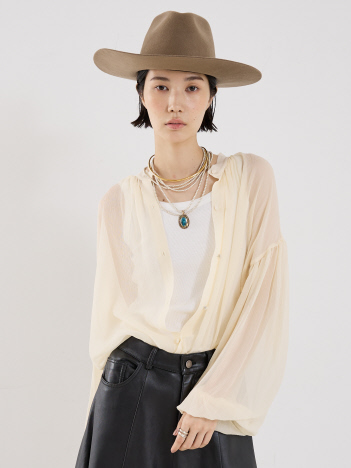 【COCUCA】シルクフェミニンブラウス