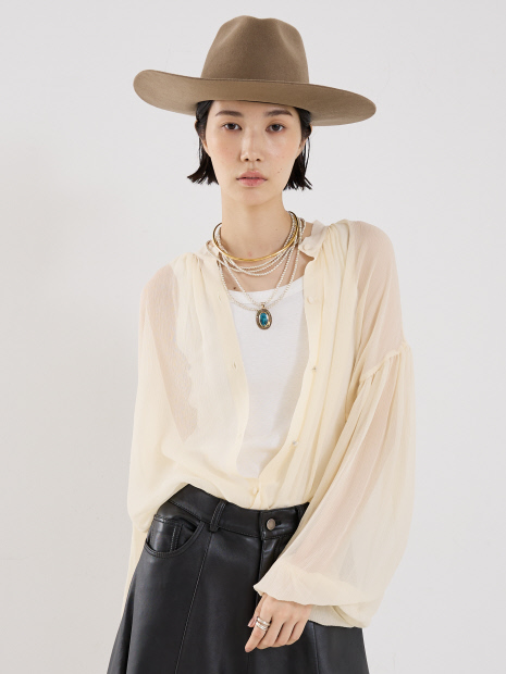 【COCUCA】シルクフェミニンブラウス