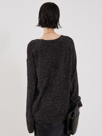 【COCUCA】ラメフェザーニット