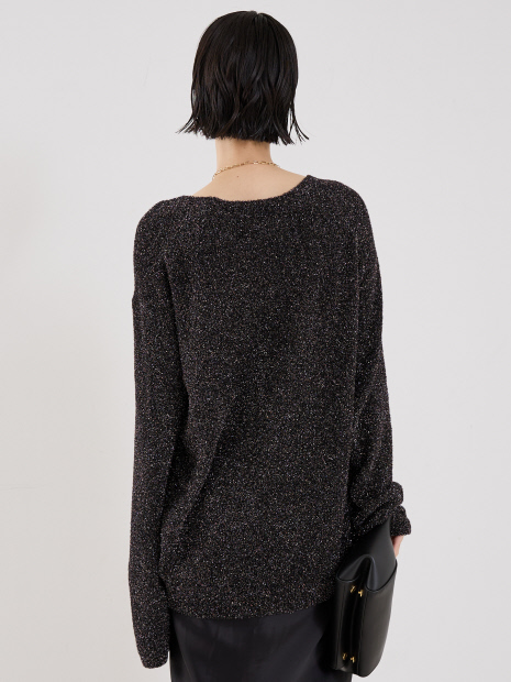 【COCUCA】ラメフェザーニット