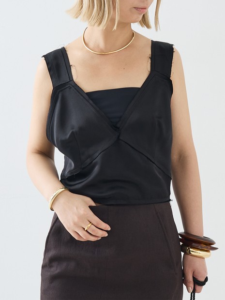 【TOTEME 】　キャミソール TOTEME】Cropped Satin Camisole／クロップドサテンキャミソール｜THE