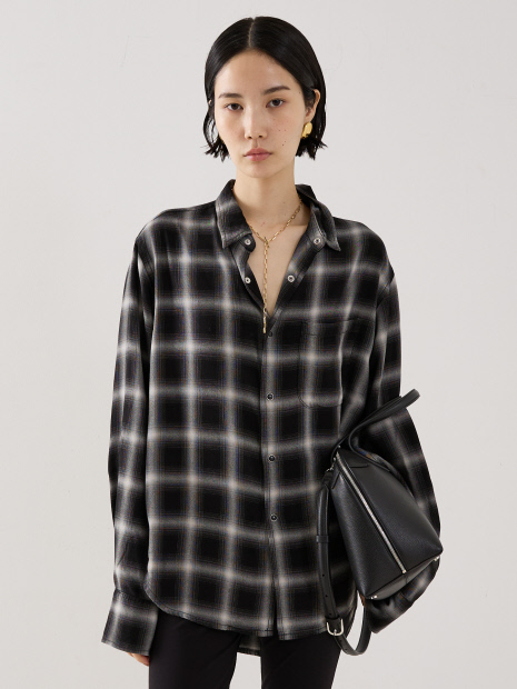 【REMI RELIEF】【別注】レーヨンツイルチェックシャツ【予約】