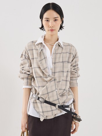 【REMI RELIEF】【別注】レーヨンツイルチェックシャツ2