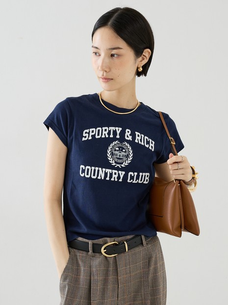 【Sporty&Rich】Varsity Crest Essential Tee／バーシティクレスト エッセンシャルTシャツ