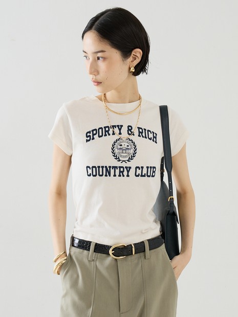 【Sporty&Rich】Varsity Crest Essential Tee/バーシティクレスト エッセンシャルTシャツ
