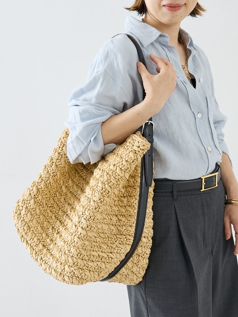 【TOTEME】Belted paper raffia tote bag／トートバッグ