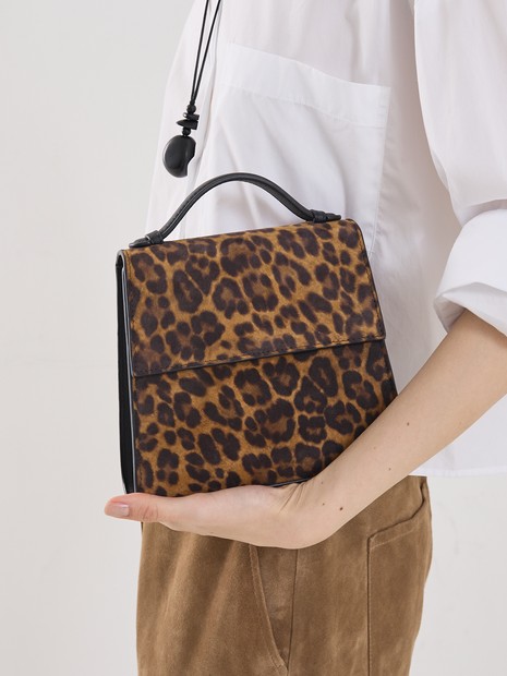 【HUNTING SEASON】SMALL TOP HANDLE／レオパードスエードバッグ