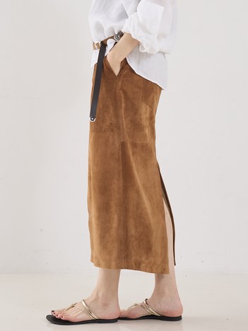 【COCUCA】スエードスリットスカート