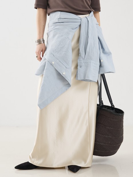 【COCUCA】シルクサテンスカート