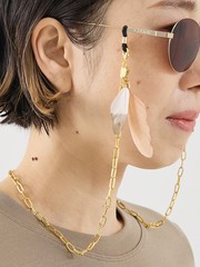 SUNNY CORDS】【別注】Mirror w Feather Gold／グラスチェーン｜THE