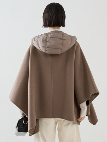 【LOU ANDREA】DOWN HOOD CAPE／ダウンフードケープ