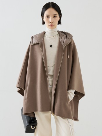 【LOU ANDREA】DOWN HOOD CAPE／ダウンフードケープ
