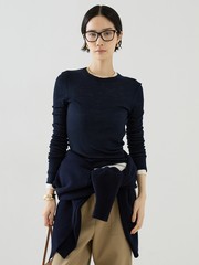 【COCUCA】ウールシフォンリブプルオーバー