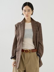 【COCUCA】グレンチェックジャケットコート