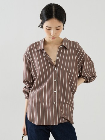 【COCUCA】ドロップストライプシャツ