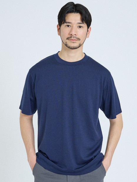 サマーニット】 メリノウール ハイゲージニット Tシャツ / UVカット