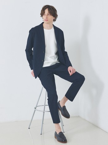 【SMART CLOSET】抗菌防臭 ポンチクルーネック 長袖Tシャツ