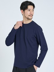 SMART CLOSET】抗菌防臭 ポンチクルーネック 長袖Tシャツ｜ABAHOUSE