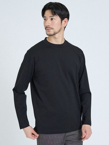 【SMART CLOSET / WEB限定】抗菌防臭 ポンチモックネック 長袖Tシャツ