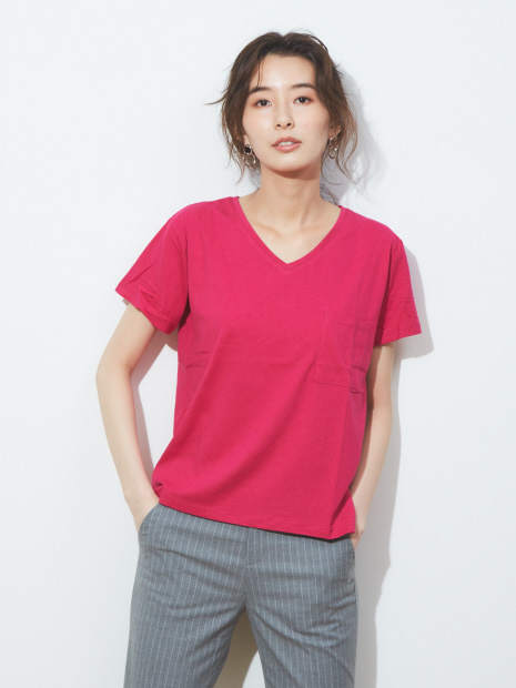ecru 【汗染み防止】ポケット付きTシャツ