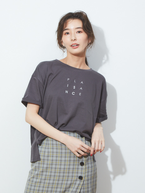 ecru ビッグサイズロゴTシャツ