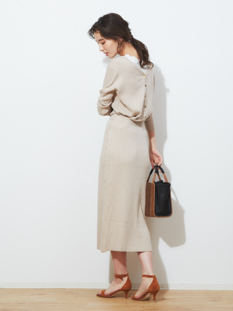 ecru バックレースタンクトップ