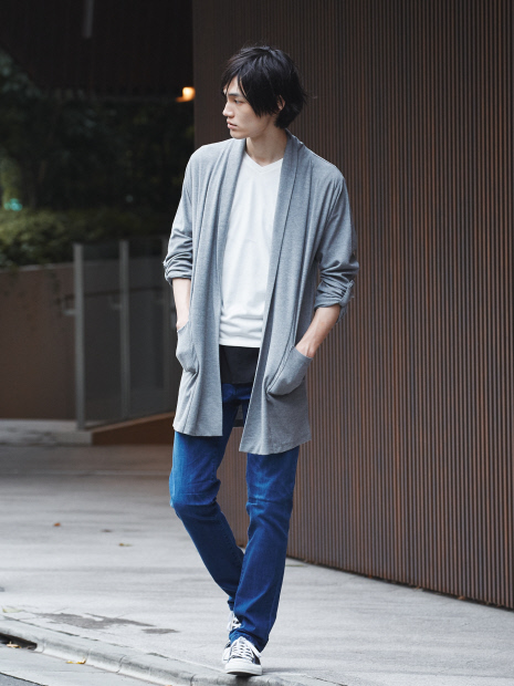 【展開店舗限定】ボタンレス 2WAY 着流し ロング カーディガン