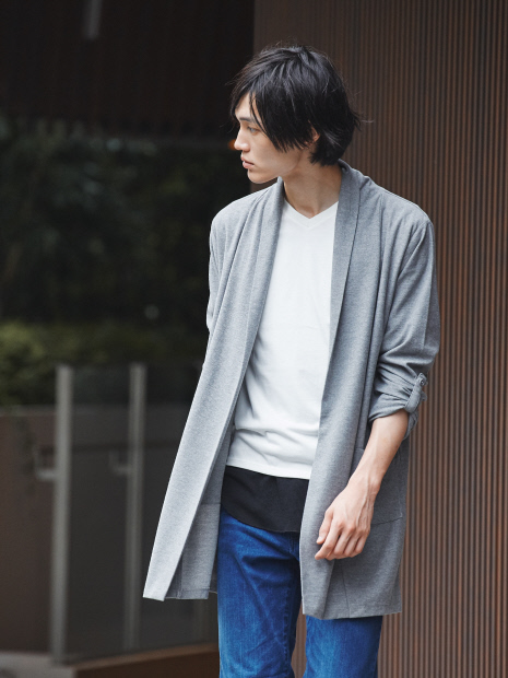 【展開店舗限定】ボタンレス 2WAY 着流し ロング カーディガン