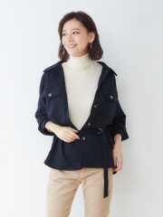 ecru へリンボンポンチシャツジャケット