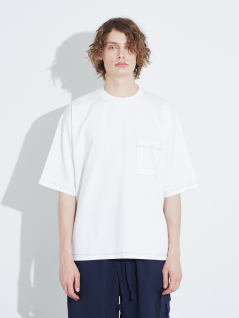 【MYSELF ABAHOUSE】スラブポンチ ビッグシルエット 6分袖Tシャツ
