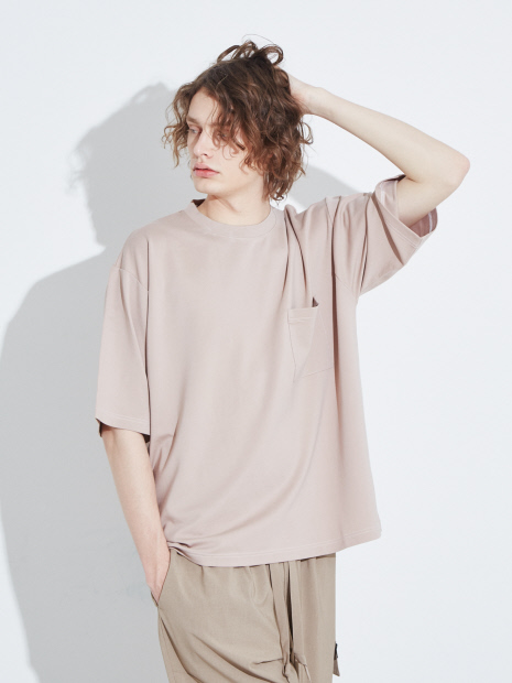 【MYSELF ABAHOUSE】スラブポンチ ビッグシルエット 6分袖Tシャツ