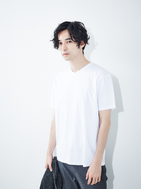 【展開店舗限定】シルケット天竺 Vネック半袖Tシャツ