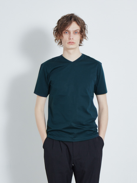 【展開店舗限定】シルケット天竺 Vネック半袖Tシャツ