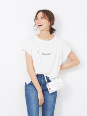 ecru 刺繍ロゴゆるTシャツ