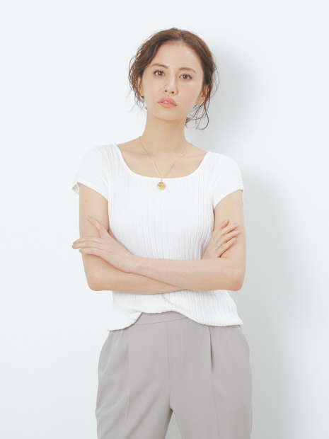 【UVカット加工】ecru ワイドリブプルオーバー