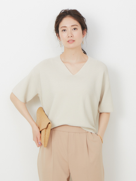 【WEB限定カラーあり】ecru ヴィスコースナイロンニット