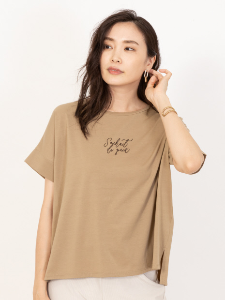 【追加】【WEB限定カラーあり】ecru ワイドロゴ&刺繍Tシャツ