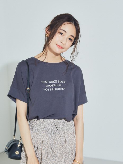 【追加】【WEB限定カラーあり】ecru ワイドロゴ&刺繍Tシャツ