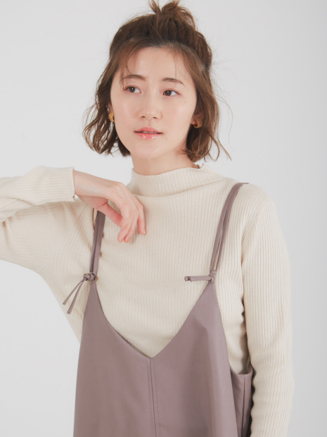 【春新色追加】ecru ラメプチハイネックプルオーバー