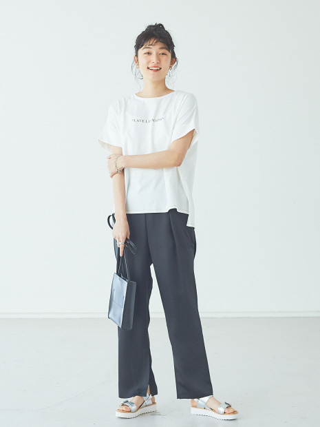 【追加新色】ecru ワイドロゴTシャツ