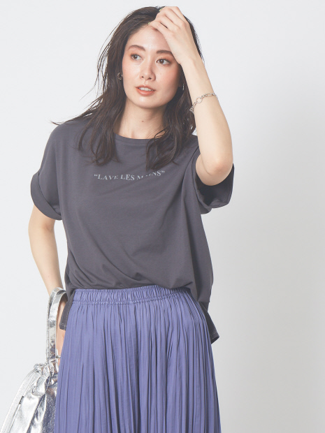 【追加新色】ecru ワイドロゴTシャツ