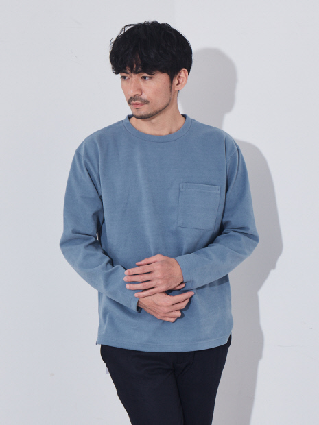 両面起毛】ポンチ プルオーバー 長袖 Tシャツ｜OUTLET (MEN'S