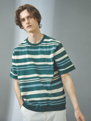 マルチボーダー 半袖 ニット Tシャツ Outlet Men S アウトレット