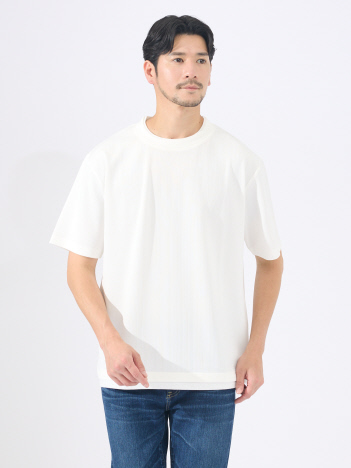 ABAHOUSE GRAY - 【レイヤード】ストライプ ジャガード 半袖Tシャツ