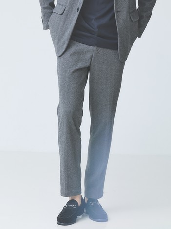 【セットアップ対応】ヘリンボーン ジャガード ニットスラックス