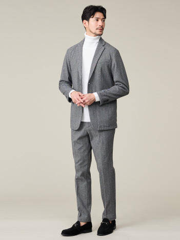 【上下2点SET/WEB限定】ヘリンボーン ジャガード ニットセットアップ / スーツ