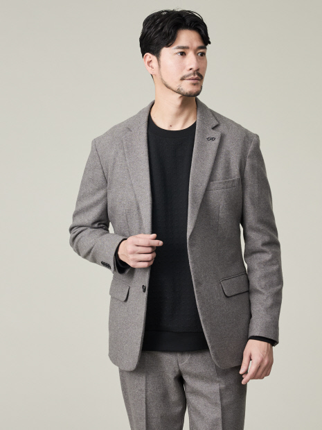 カシミヤブレンド】ウール ツイルジャケット / セットアップ対応
