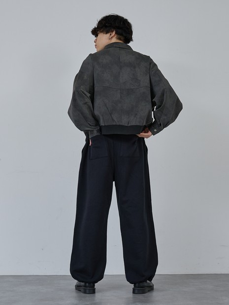 AH ABAHOUSE】クロップド ネオレザー A-2ジャケット｜ABAHOUSE GRAY