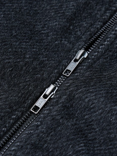 AH ABAHOUSE】クロップド ダブルジップアップ シャギーブルゾン