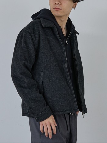 【AH ABAHOUSE】クロップド ダブルジップアップ シャギーブルゾン